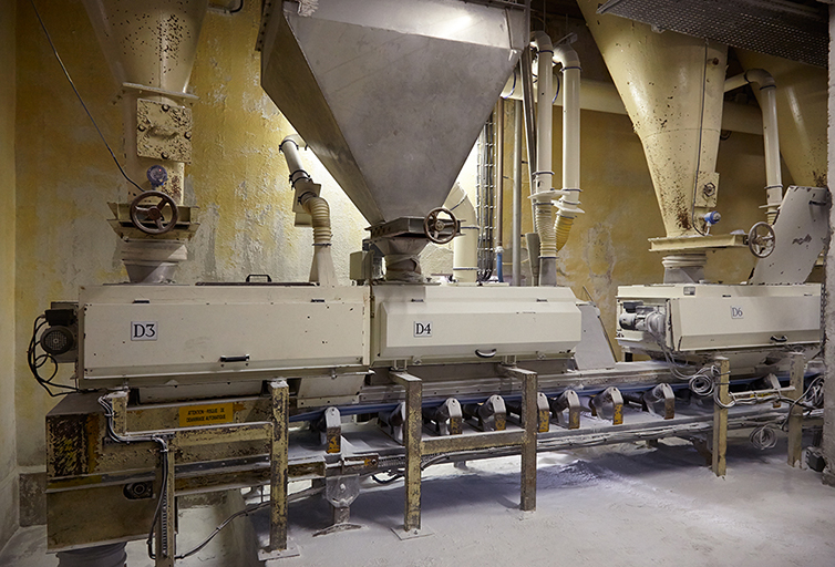 Chaîne de production des lessives en poudre.