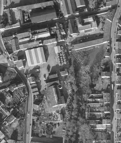 Détail orthophotographique de l'usine en 1960.
