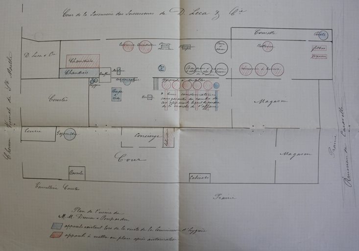 Plan de l'usine de MM. Diemer et Poupardin.
