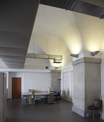 Bâtiment C (anc. Boulangerie), intérieur du rez-de-chaussée voûté.