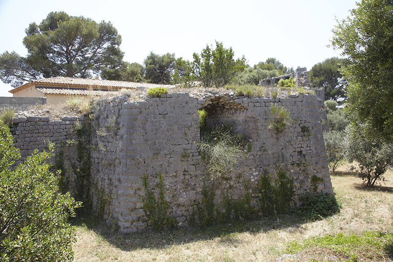 Bastion central du front de tête, fanc et face droits, semi ruinés.