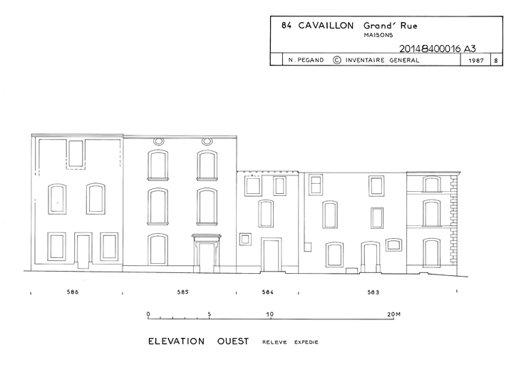 Elévations ouest sur la Grand'Rue. ; Elévations ouest sur la Grand'Rue.