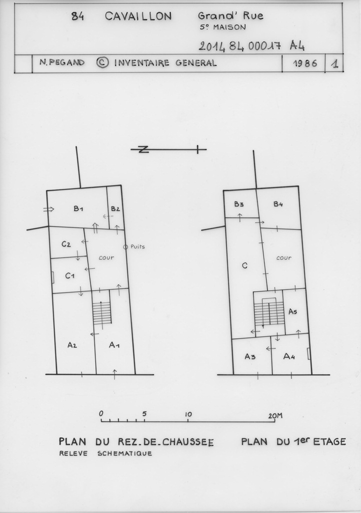 Plan schématique du rez-de-chaussée et du premier étage.