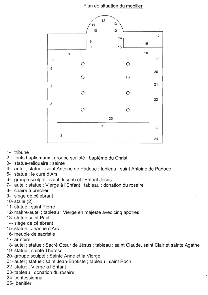Plan de situation du mobilier.