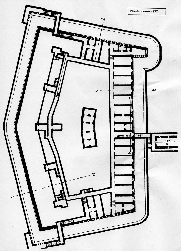 Fascicolo contenente il piano d'insieme [...] del Colle di Tenda [Document contenant le plan d'ensemble [...] du Col de Tende]. Détail : plan du sous-sol -SSC- [fort Giaura].