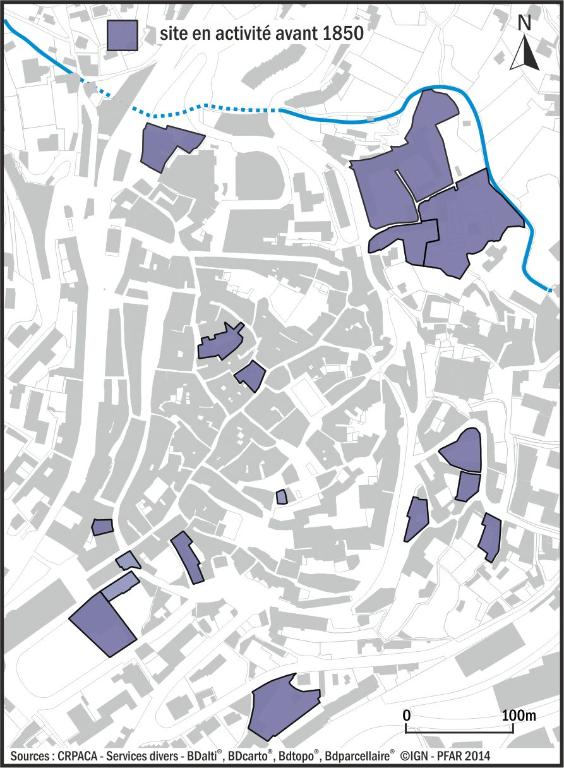 Localisation des usines-immeubles avant 1850
