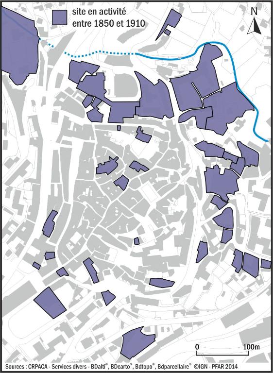 Localisation des usines-immeubles entre 1850 et 1910