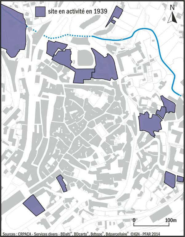 Localisation des usines-immeubles en 1939