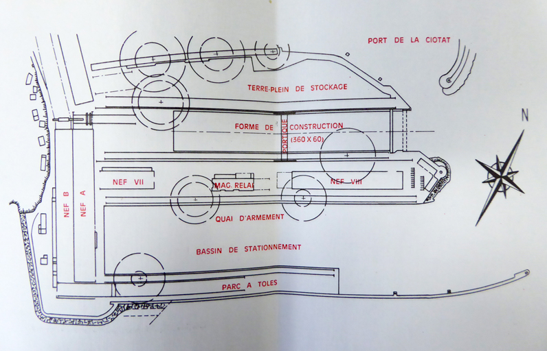 Plan de la grande forme et du bassin de stationnement. ; Plan de la grande forme et du bassin de stationnement.