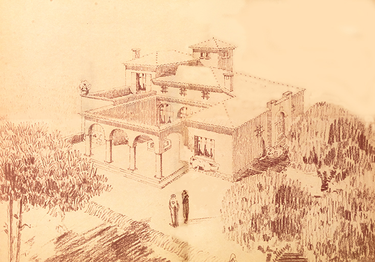 [Projet de 1931. Vue de volume].
