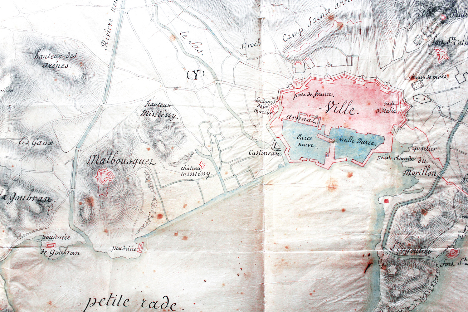 Ensemble fortification d'agglomération et fort Malbousquet. 1814.