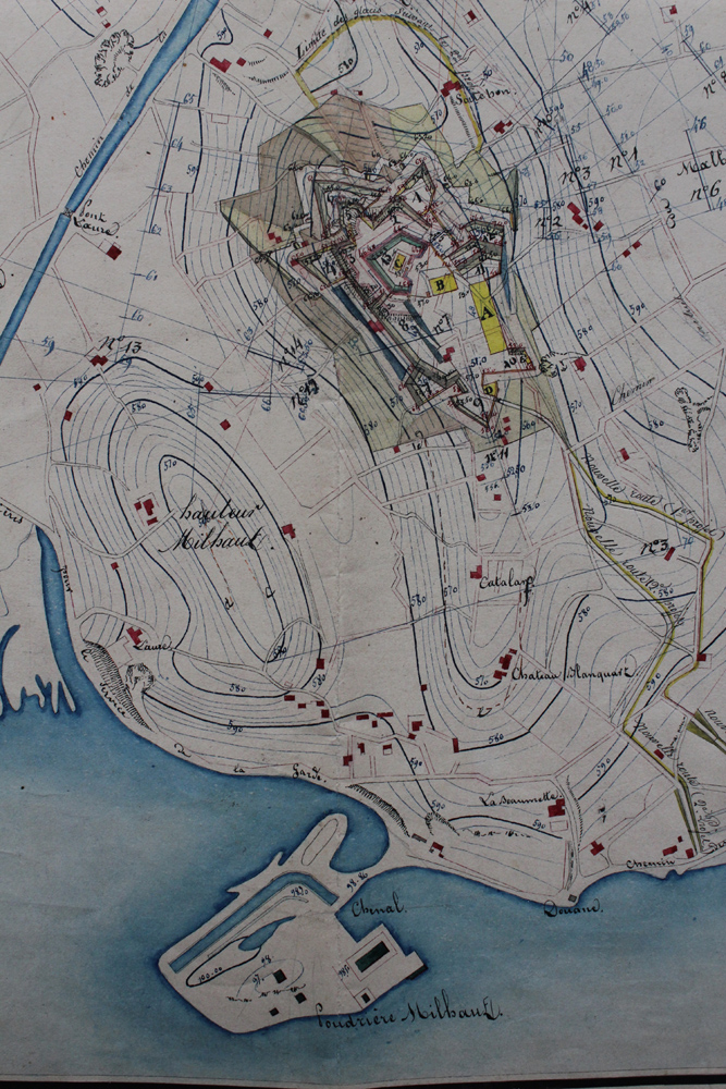 Fort Malbousquet et poudrière Milhaud. 1843.