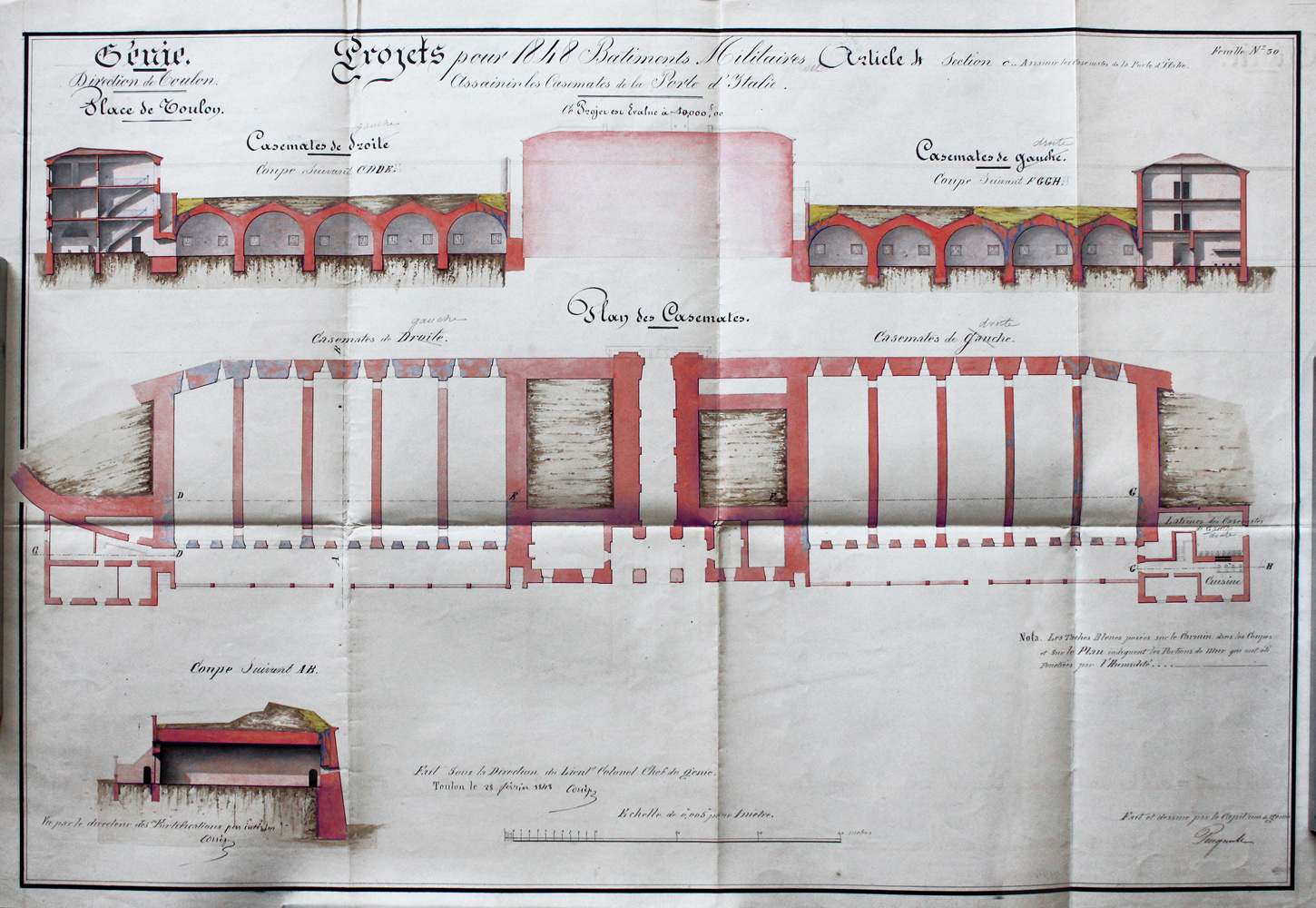 Projets pour 1848 [...] assainir les casemates de la porte d'Italie. 23 février 1848.