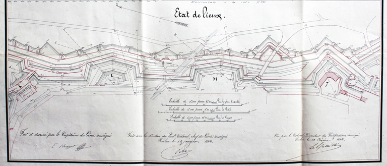 [Enceinte nord, front est K-7] Etat des lieux 1864.