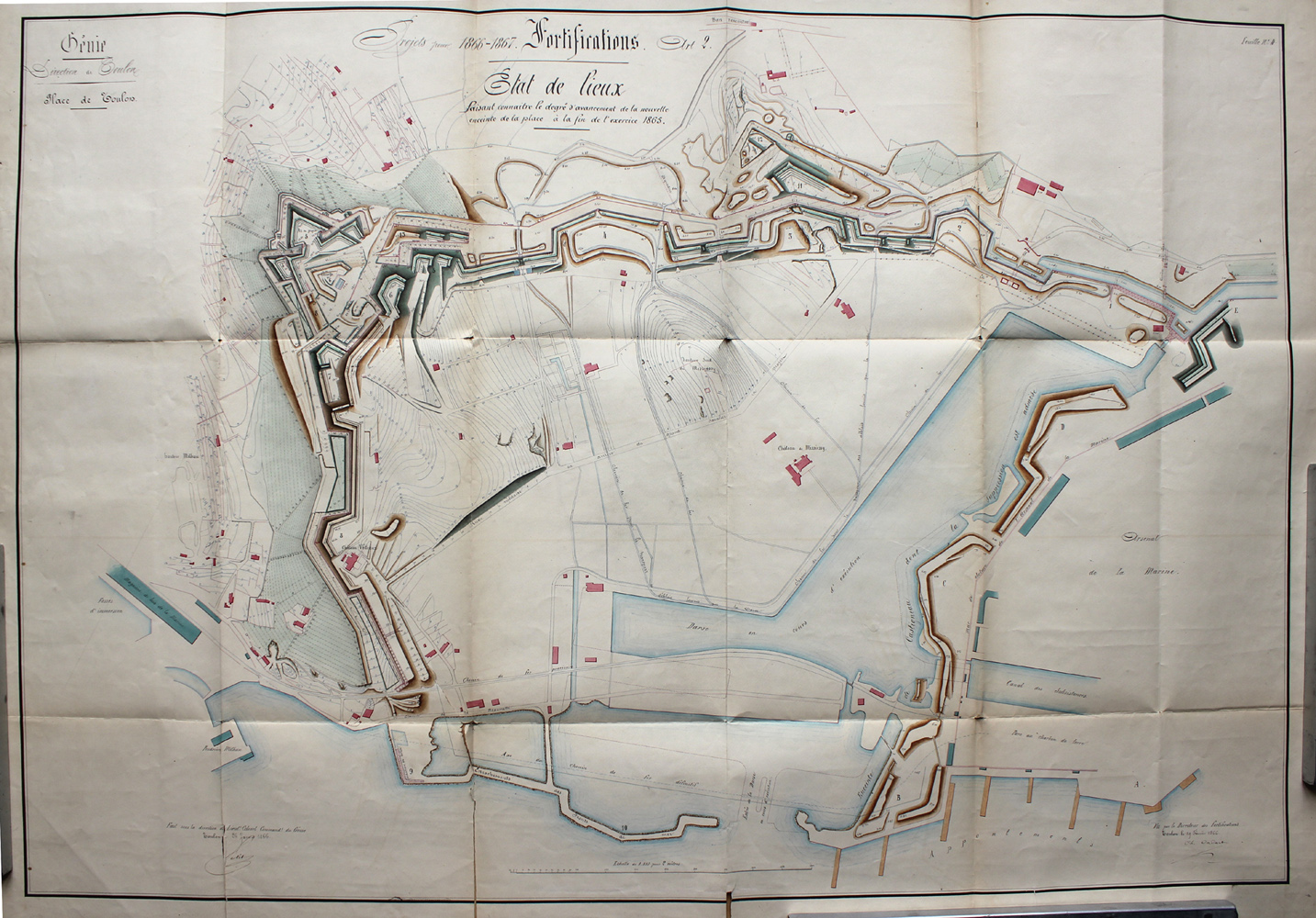 Place de Toulon. [Enceinte ouest] état de lieux 1866.