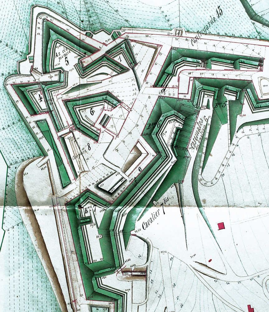 [Plan du Fort Malbousquet.] 1868. Détail.