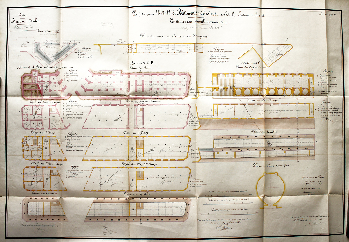 Projets pour 1862-1863. Construire une nouvelle manutention. Plans.