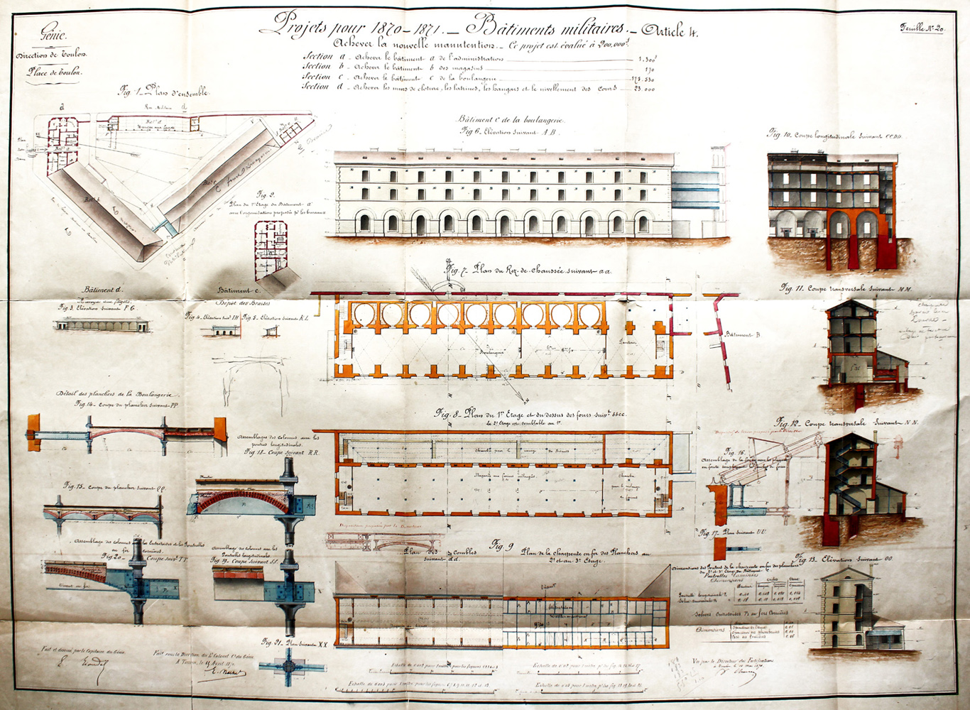 Projets pour 1870-1871. Achever la nouvelle manutention.