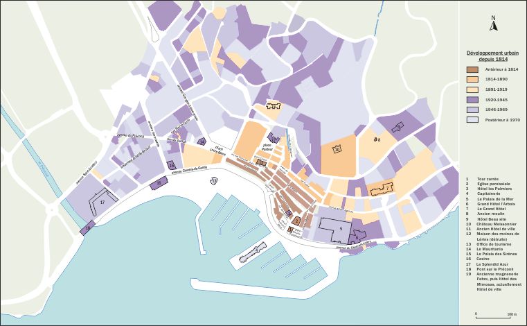 Développement urbain depuis 1814.