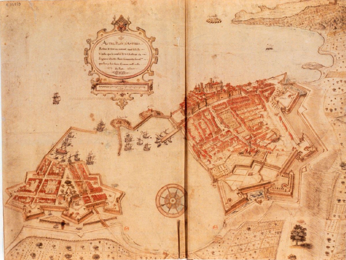 Autre plan d'Antibes [..] tiré au naturel tant la ville vieille que la neuve et le château du seigneur d'icelle avec la nouvelle fortification que l'on doit faire comme aussi celle du fort.