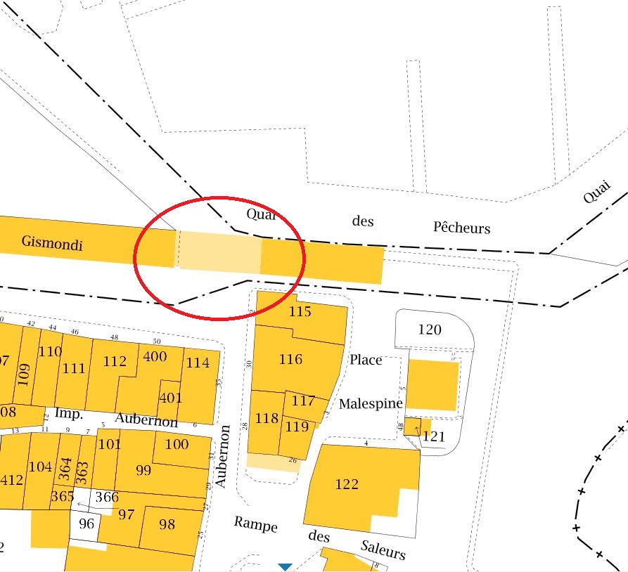 Plan de situation de la Porte marine sur fonds cadastral, 2016