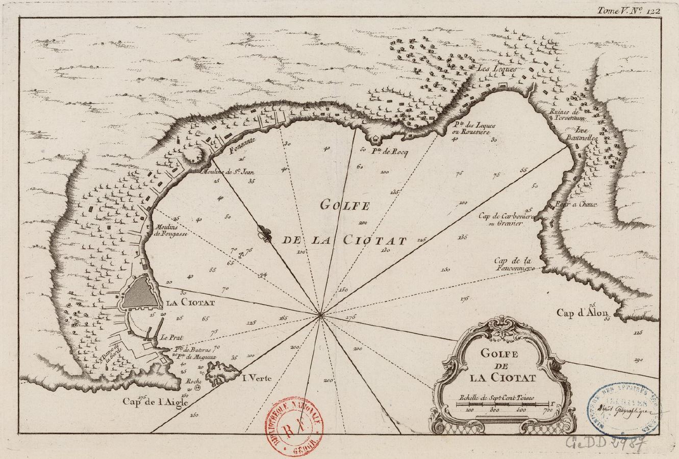 Carte du Golfe de La Ciotat, vers 1764.