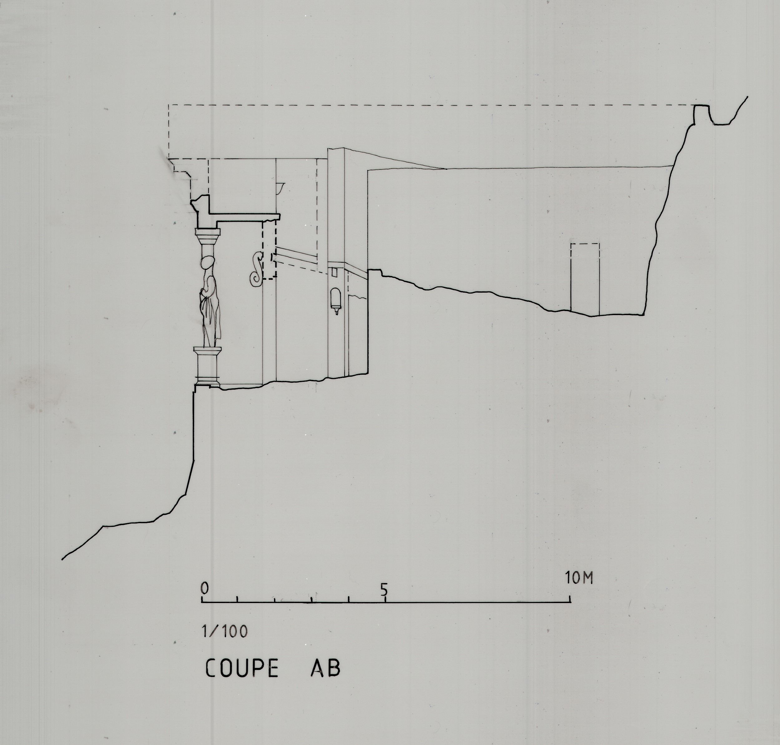 Temple de jardin.  Coupe A.B.