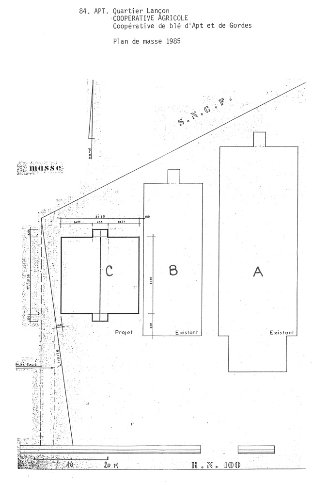 Plan de masse, 1985.