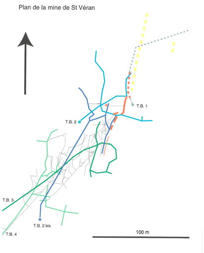 Plan de la mine de Saint-Véran.