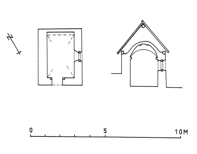 Plan et coupe transversale. ; Plan et coupe transversale. ; Plan et coupe transversale.