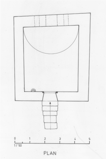 Ville Haute, chapelle Saint-Benoit et Saint-Pierre : Plan, élévation des deux façades pignon.