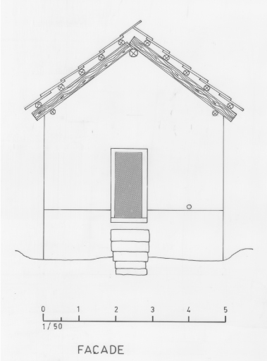 Ville Haute, chapelle Saint-Benoit et Saint-Pierre : Plan, élévation des deux façades pignon.