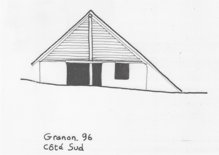 Habitat temporaire. Typologie des pignons. Granon, parcelle 96.