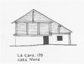 Habitat temporaire. Typologie des pignons. La Caro, parcelle 179.