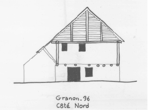 Habitat temporaire. Typologie des pignons. Granon, parcelle 96.