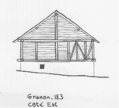 Habitat temporaire. Typologie des pignons. Granon, parcelle 123.
