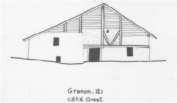 Habitat temporaire. Typologie des pignons. Granon, parcelle 121.
