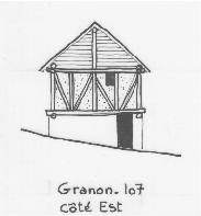 Habitat temporaire. Typologie des pignons. Granon, parcelle 107.