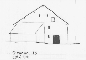 Habitat temporaire. Typologie des pignons. Granon, parcelle 125.