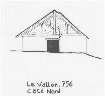 Habitat temporaire. Typologie des pignons. Le Vallon, parcelle 756.