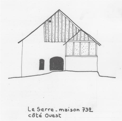 Habitat permanent. Typologie des pignons. Le Serre, parcelle 732.