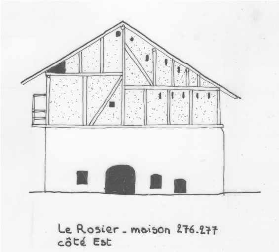 Habitat permanent. Typologie des pignons. Le Rosier, parcelle 276-277.
