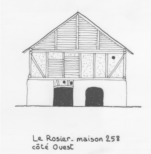 Habitat permanent. Typologie des pignons. Le Rosier, parcelle 258.