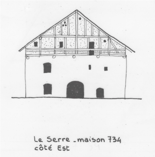 Habitat permanent. Typologie des pignons. Le Serre, parcelle 734.