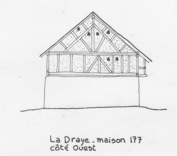 Habitat permanent. Typologie des pignons. La Draye, parcelle 177.