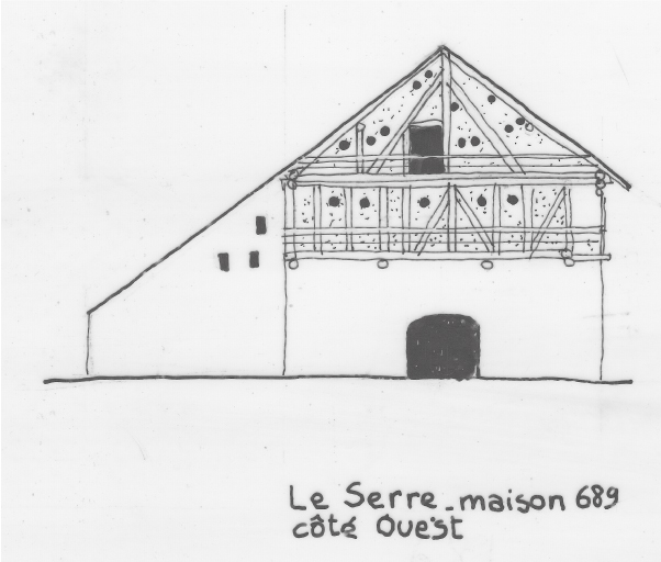 Habitat permanent. Typologie des pignons. Le Serre, parcelle 689.