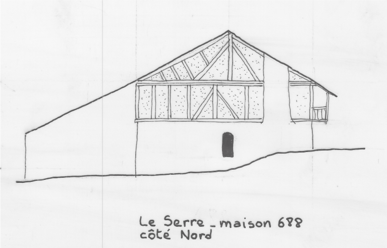 Habitat permanent. Typologie des pignons. Le Serre, parcelle 688.