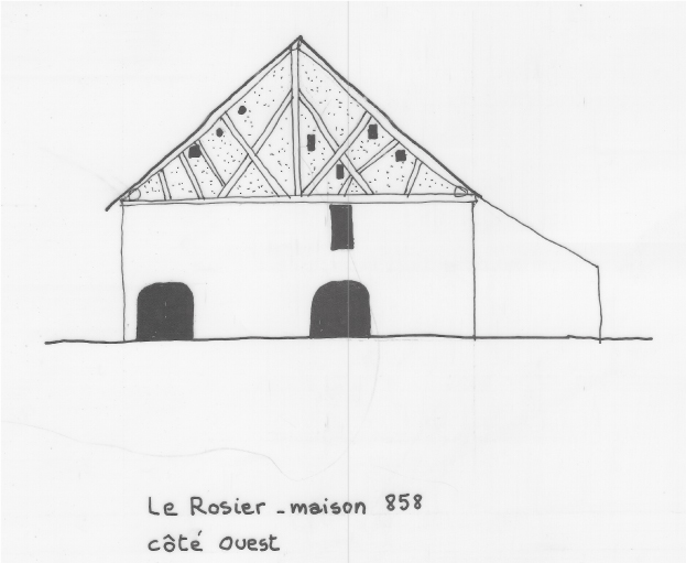 Habitat permanent. Typologie des pignons. Le Rosier, parcelle 858.