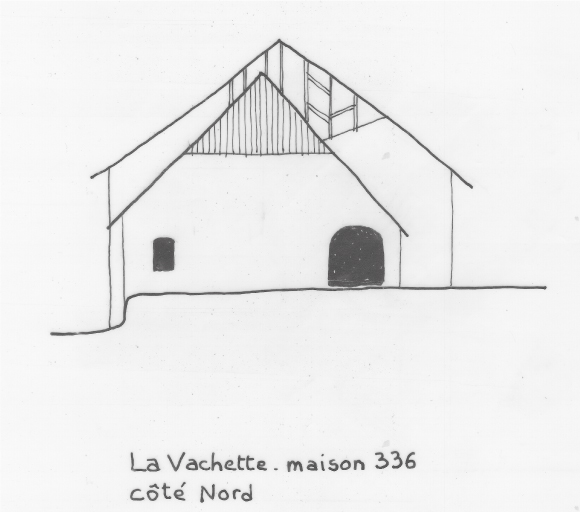 Habitat permanent. Typologie des pignons. La Vachette, parcelle 336.