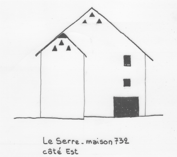 Habitat permanent. Typologie des pignons. Le Serre, parcelle 732.